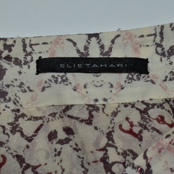 Elie Tahari Cotton Silk Blend Weighted Hem Print Skirt Size 4 - Picture 3 of 10